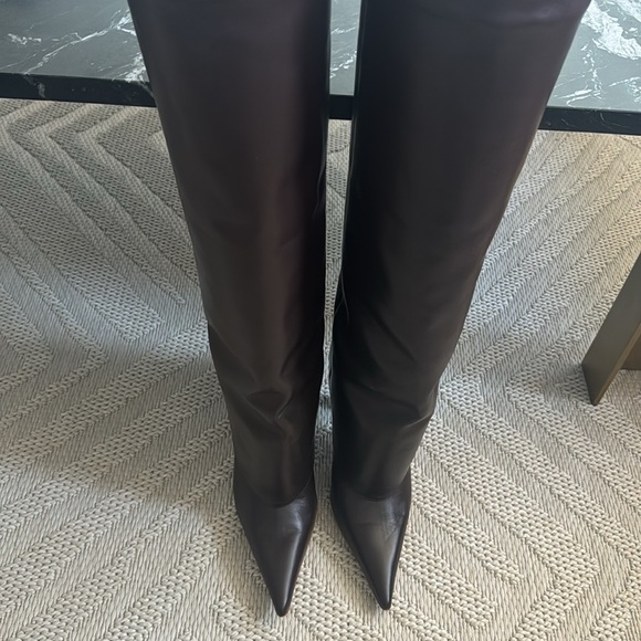 NWT - GIA BORGHINI ROSIE 31 Chocolate Knee High Boots (Size: 37, US 7) - Picture 5 of 13